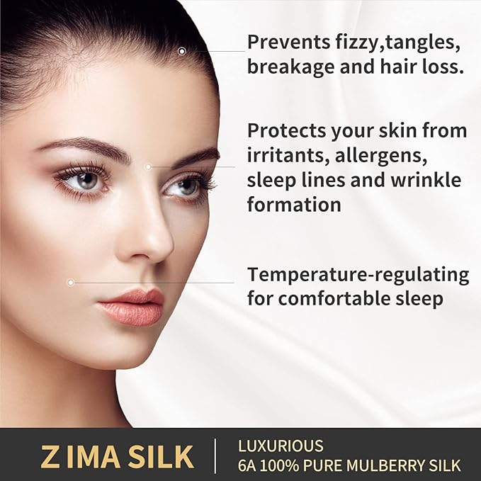 ZIMASILK 25 Momme 100% Pure Mulberry Silk Pillowcase for Hair and Skin Care, Highest Grade 6A Pillow Cases for Women, Long-Lasting Durablity, Gift for Women Men, 1Pc (Queen 20"x30", Blackish Green)