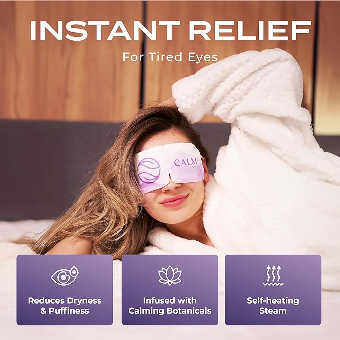 Body Restore Heated Eye Mask for Dry Eyes 5 Pack – Self Heating Warm Compress, Valentines Day Gifts for Her and Him, Birthday Gifts for Women and Men, Stye Eye Treatment, Relaxation – Lavender