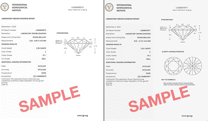 IGI Certified 1 to 10 Carat D-E Color and VS1-VS2 Clarity Lab Grown Diamond Stud Earrings for Women I 14k White Gold Earrings for Her I Secure Screw Back Made in USA by Beverly Hills Jewelers
