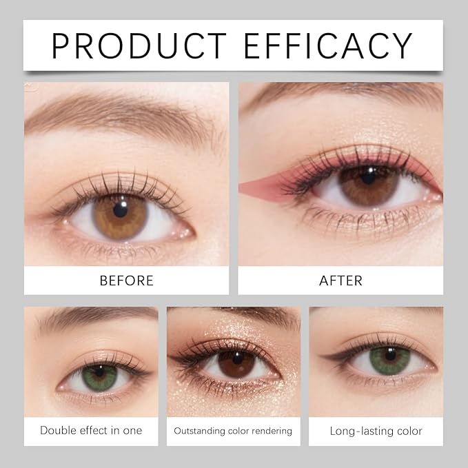 Eyeshadow Stick, Perfect Color Duo-Shadow Liner 2-in-1 Eyeliner & Eye Shadow Stick, Easily Blendable & Buildable, Waterproof, Creamy Easy-Glide, For Effortless Smoky Or Natural Eye Makeup(06+03)