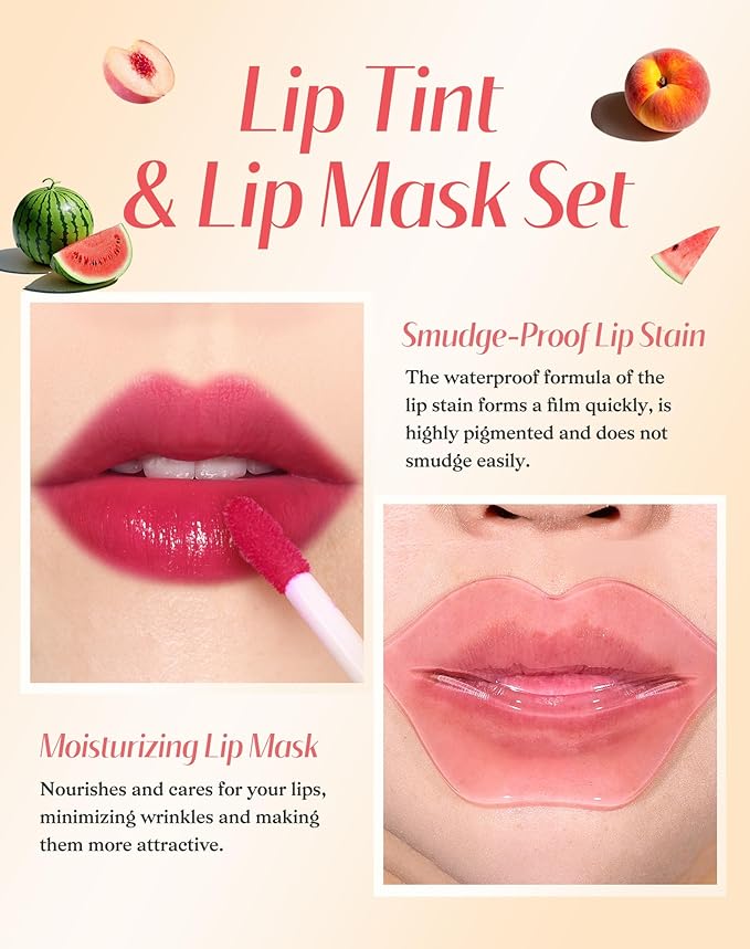 bayfree Lip Tint Stain Set, Lip Stain Long Lasting Lightweight Waterproof, Transfer-Proof, Non-sticky, Lip Makeup Matte Finish