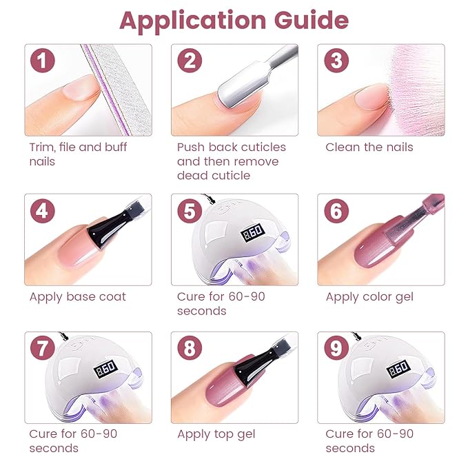 RARJSM Nude Carnation Pink Gel Nail Polish with Silver Pearl Glitter Finish Sheer Jelly Shimmer Gel Polish 15ml UV LED Soak Off Soft Color Home Salon French Manicure Varnish Curing Requires