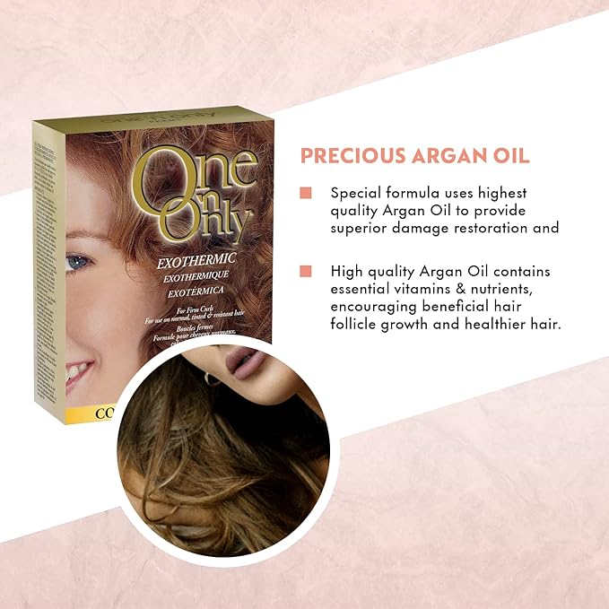 One 'N Only Exothermic Perm - At Home Hair Perm Kit with Argan Oil for Firm Curls - Self-Heating Formula for Comfort and Shine - Provides Manageability & Eliminates Odor (1 Kit)