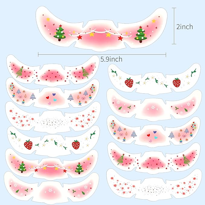 Face Glitter Freckles 12 Pcs Christmas Temporary Face Tattoos Stickers Waterproof Sparkle Face Speckles Makeup Patches Cute Body Temporary Tattoo Rave Accessories for Women Music Festival Accessorie