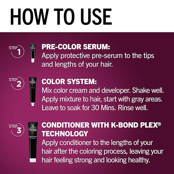 Schwarzkopf Keratin Permanent Hair Dye Cream, 6.83 Light Brown, Professional Quality Color for Up to 100% Gray Coverage, Bond Enforcing System