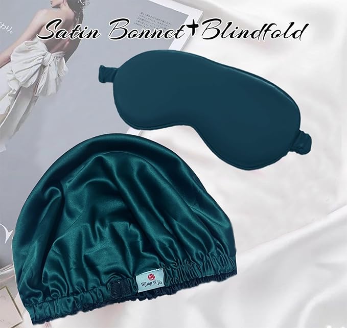 2Pcs Hair Bonnets For Sleeping Satin Bonnet Silk Bonnets For Women Silky Night Caps Womens Curly Hair Sleep Cap