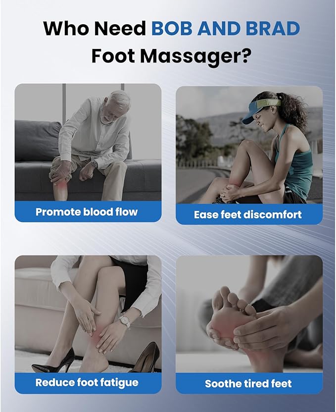 BOB AND BRAD Foot Massager Machine with Heat and Remote, Fits up to Size 14, FSA Eligible HSA Shiatsu Deep Kneading Foot Massager for Plantar Fasciitis and Neuropathy, Christmas Gifts for Women Men