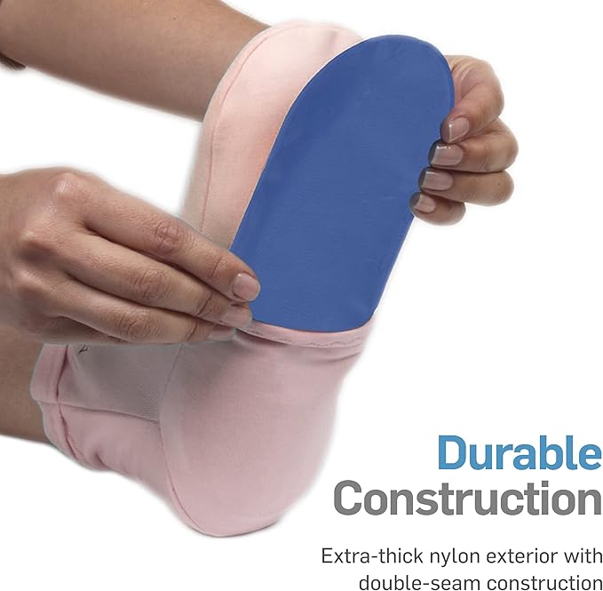 NatraCure Pink Cold Therapy Socks - Reusable Gel Ice Frozen Slippers for Feet, Arthritis, Neuropathy, Plantar Fasciitis, Post Partum Foot - Size: Large