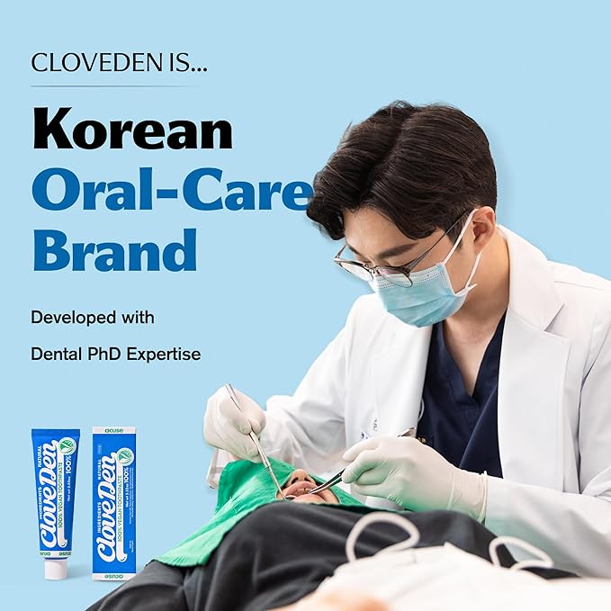 CloveDen Vegan Fluoride Toothpaste – Herbal Gum Care with Clove & Tea Tree, Anti-Plaque & Tartar Control, Bad Breath Treatment, Gentle for Sensitive Teeth, SLS-Free, Lemon Mint, 3.52oz / 100g