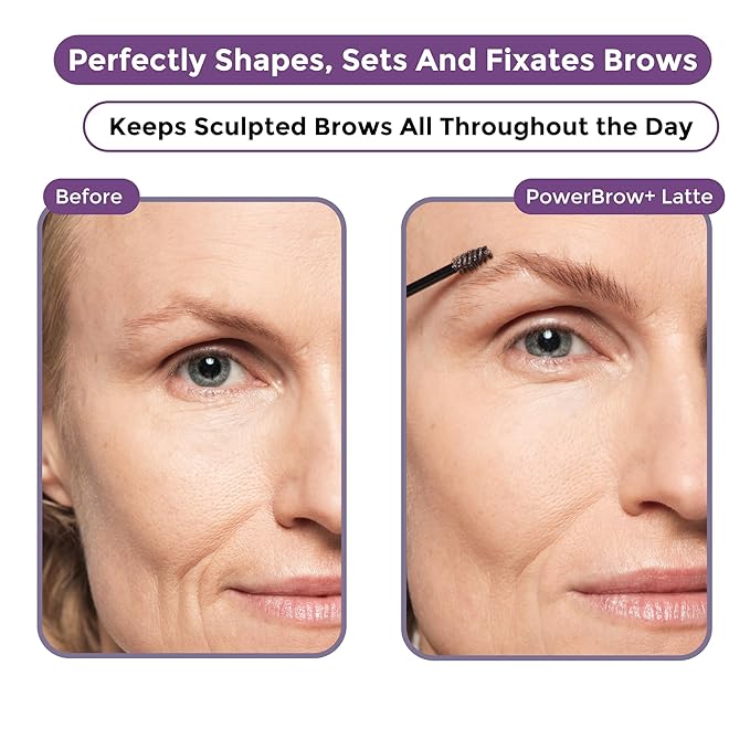 Rumi Cosmetiques PowerBrow+ Tinted Eyebrow Gel For Mature Women - Defines, Fills, Thickens Brows - 2-in-1 Formula - Natural Color, Quick Fixing, Long-Lasting - Hypoallergenic