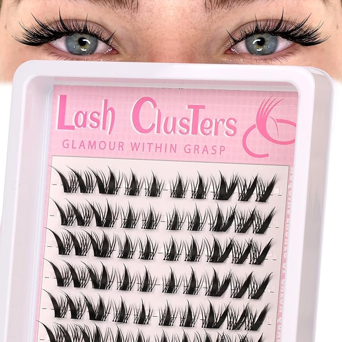 Himirell Cat Eye Lash Clusters Kit Spiky Cluster Eyelashes Kit Fairy Eyelash Clear Cluster Anime Individual Lashes Natural Lash Extension Cluster Wispy Manga Cluster Lash Kit