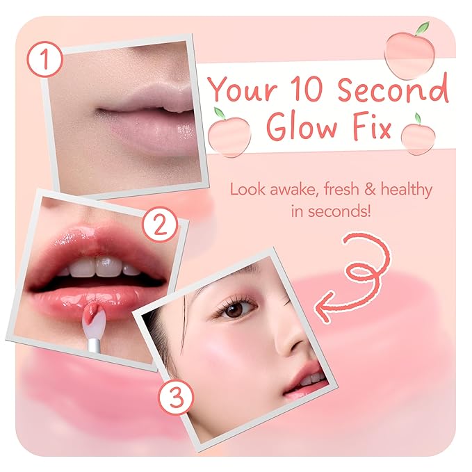 FRUDIA Korean Makeup Lip + Cheek Glow Jam |Long lasting, Moisturizing & Plumping | Non - Sticky & Glossy Color for Eyes, Lips & Cheeks |Shy Papaya – Fresh orange coral - 4.5 gm