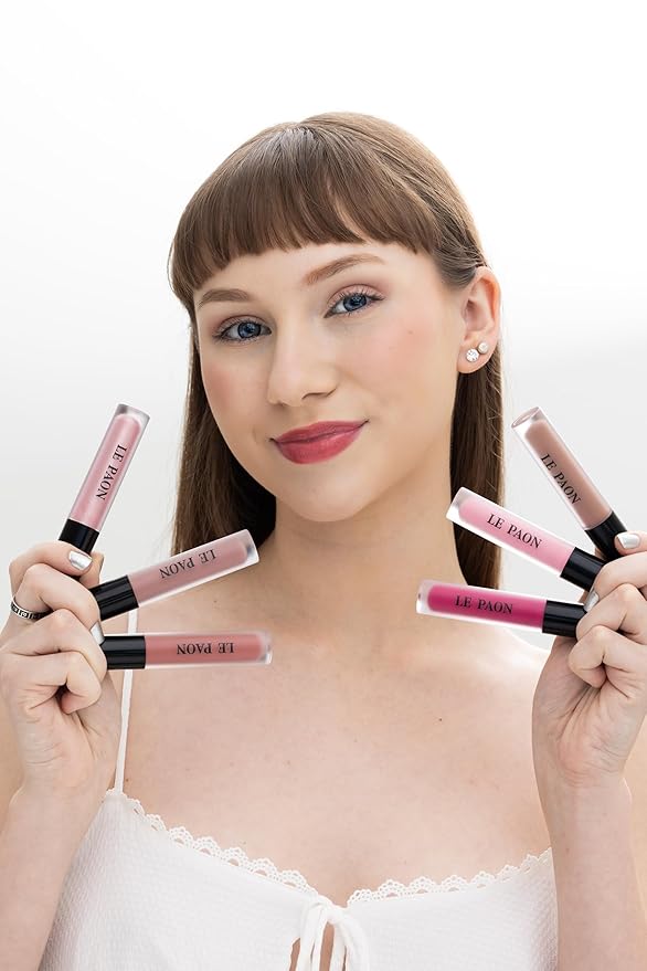 LePaon Cosmetics Pout Cloud Lipgloss – Long-wear, Transfer-Proof Matte Lipstick with High Pigment Payoff – Infused with Vitamin E for Extended Hydration (Pearl)