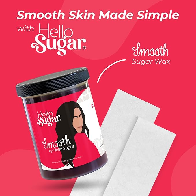 200 Count - Hello Sugar Professional Grade Wax Strips (3" x 7") | Non Woven Spunlace Body & Facial Strips for Hair Removal | Salon Quality & Lint-Free