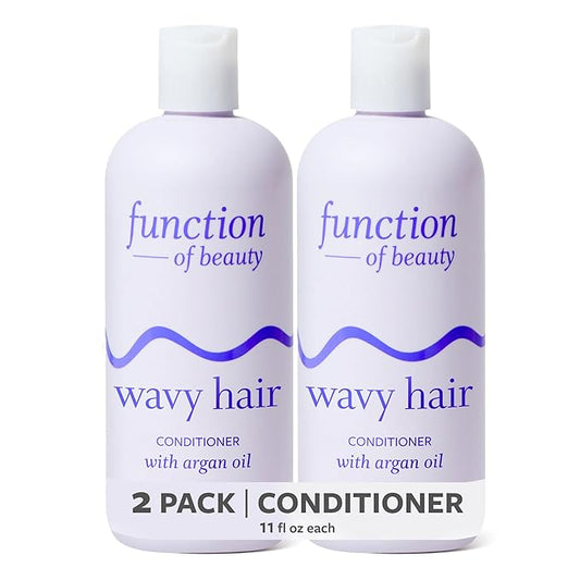 Function of Beauty Wavy Hair Conditioner, 2-Pack - Sulfate-Free Conditioner for Natural Wavy Texture - Lightweight, Anti-Frizz, Strengthening & Hydrating - Hair Care Products