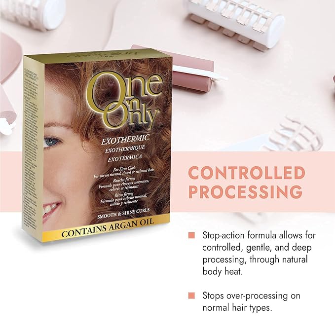 One 'N Only Exothermic Perm - At Home Hair Perm Kit with Argan Oil for Firm Curls - Self-Heating Formula for Comfort and Shine - Provides Manageability & Eliminates Odor (1 Kit)