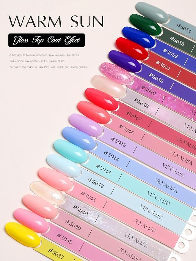 VENALISA Pastel Blue Gel Nail Polish, 1Pcs Light Blue Gel Polish Color High Gloss Soak Off U V Nail Manicure Salon DIY