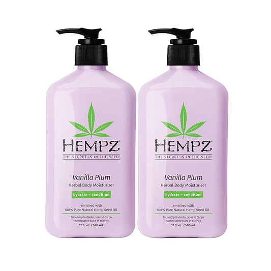 Hempz Limited Edition Vanilla Plum Hydrating Body & Hand Lotion 17 oz (Pack of 2)