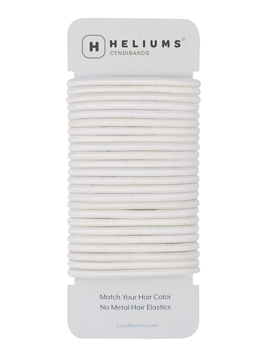 Cyndibands Elastic Hair Ties – White - No Damage 4mm Ponytail Holders for Women & Kids, 24-Pack Hair Elastics in Neutral Colors