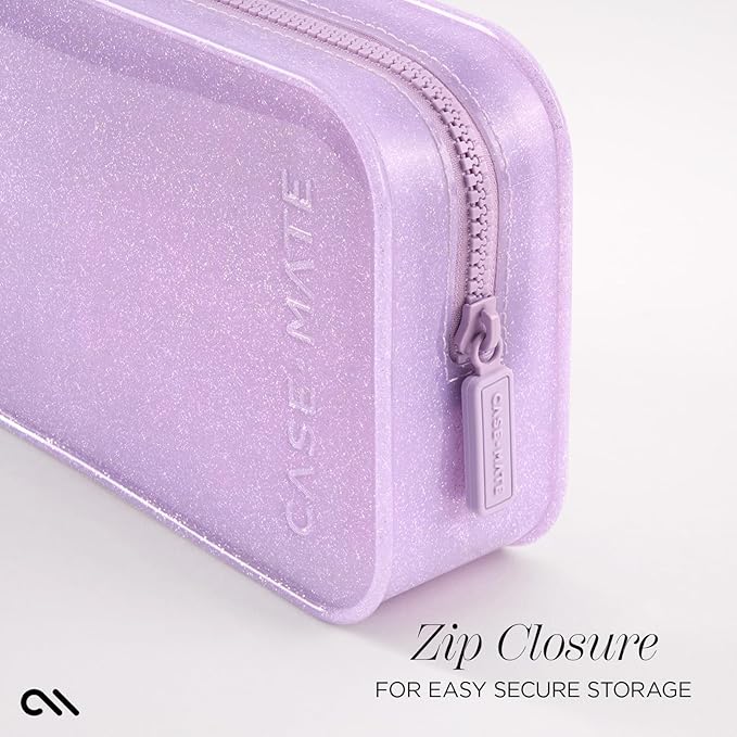 Case-Mate Jelly Makeup Bag - Waterproof Travel Makeup & Toiletry Bag - Cosmetic Make Up Organizer/Case for Women - Small Zipper Pouch for Hair Accessories and Daily Essentials - Stardust Twinkle