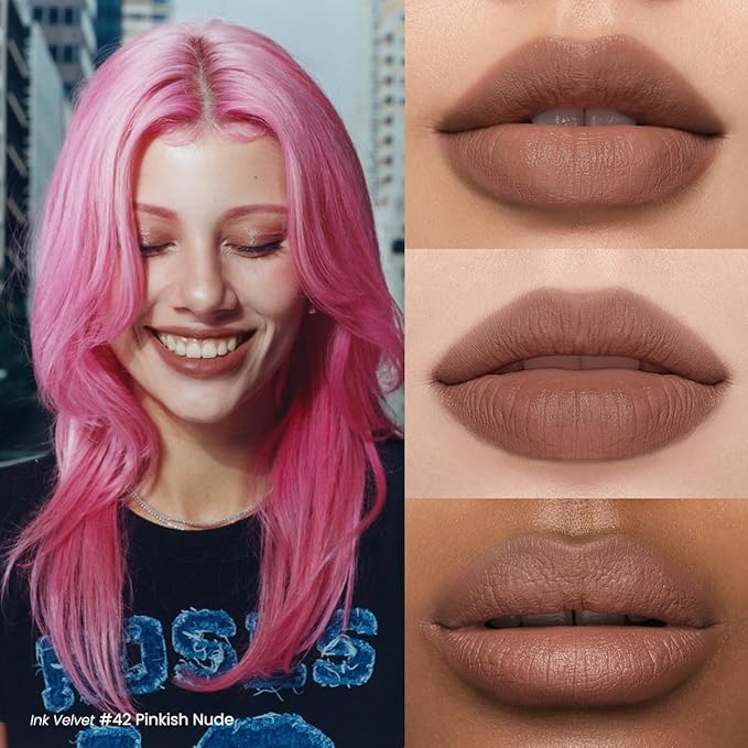 Peripera Ink the Velvet Lip Tint - High Pigment Color, Longwear, Weightless, Gluten-Free, Paraben-Free (043 Caffeine Nude)