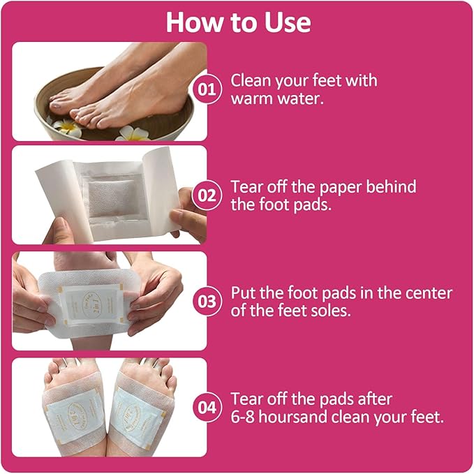TEWEAE Ginger Foot Pads, 100 Pads One-Piece Design Premium Natural Bamboo Vinegar Foot Care Pad Ideal for Winter Better Sleeping, Rose Scented