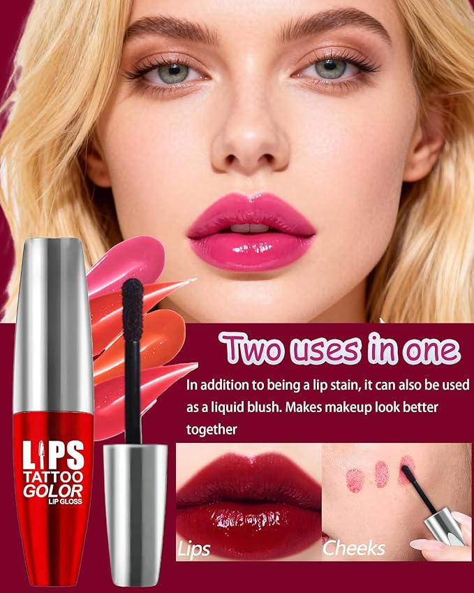 Lip Stain Peel-Off Lip Liner Stain,Long-Lasting Matte Lips Gloss Tattoo,Nude Pink Non-Stick Liptint Highly Pigmented Color Liquid Lipstick Waterproof Transfer-proof Tinted Lipstain Makeup for Women-04