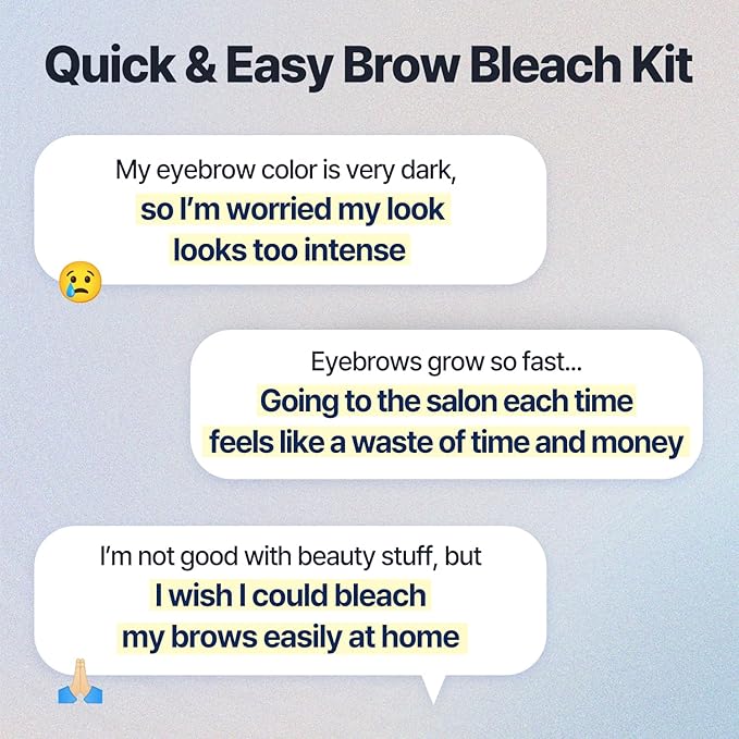 COSNORI Easy Brow Tone Changer – Gentle Lightening Formula for Soft, Natural Look – Brow Bleach Kit, Easy At-Home Application, Quick Results in 2–3 Minutes, 5 Applications