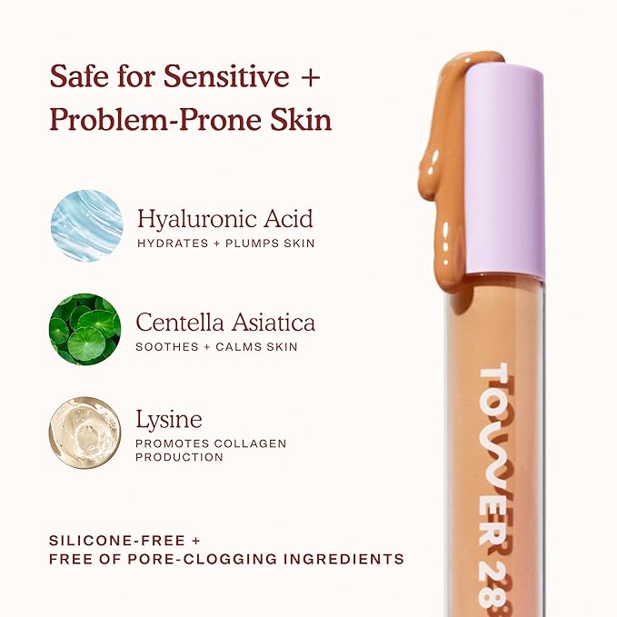 Tower 28 Beauty Swipe Serum Concealer - Hydrating Buildable Medium-Coverage Concealer with Skincare Benefits for Sensitive Skin - Shade 3.0 CC, Fair with Warm Undertones, 0.22 Fl Oz