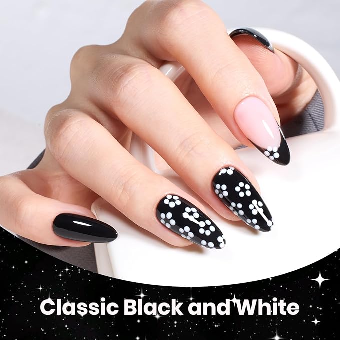 Beetles Gel Nail Polish Set - Twilight Gleam 6 Colors Cat Eye Glitter White Black Silver Shimmer Sparkle Gel Polish Kit with Magnet Soak Off Nail Art Uv Led Home Salon Gift for Women&Girls