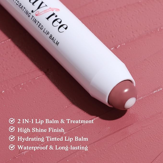 bayfree Tinted Lip Balm Plumper, Glossy, Pump Lips, Lightweight, Moisturize & Tint with Jojoba Seed Oil, Vegan Lipbalm Lip Care, Vintage Violet