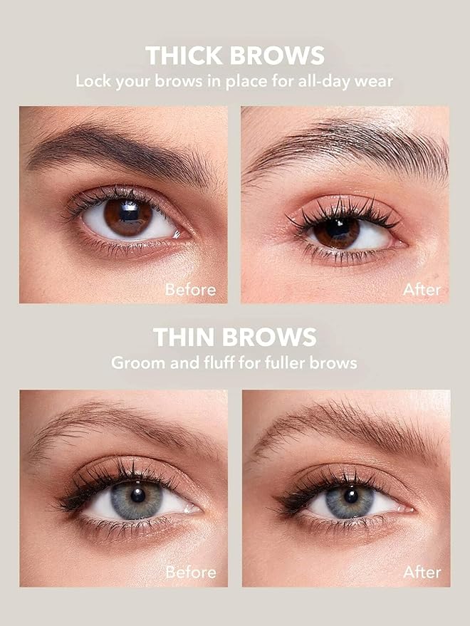 SHEGLAM Set Me Up Brow Hold Eyebrow Gel Long Lasting Waterproof Smudge Proof Shaping Eye Brow Wax - Crystal Clear
