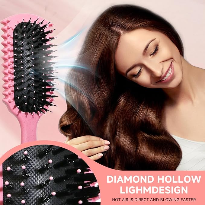 Curl Defining Brush, Curly Hair Brush Products With 3 Pcs Slick Back Hair Brush Set Bristle Brush Edge Control Teasing Comb for women (Pink)