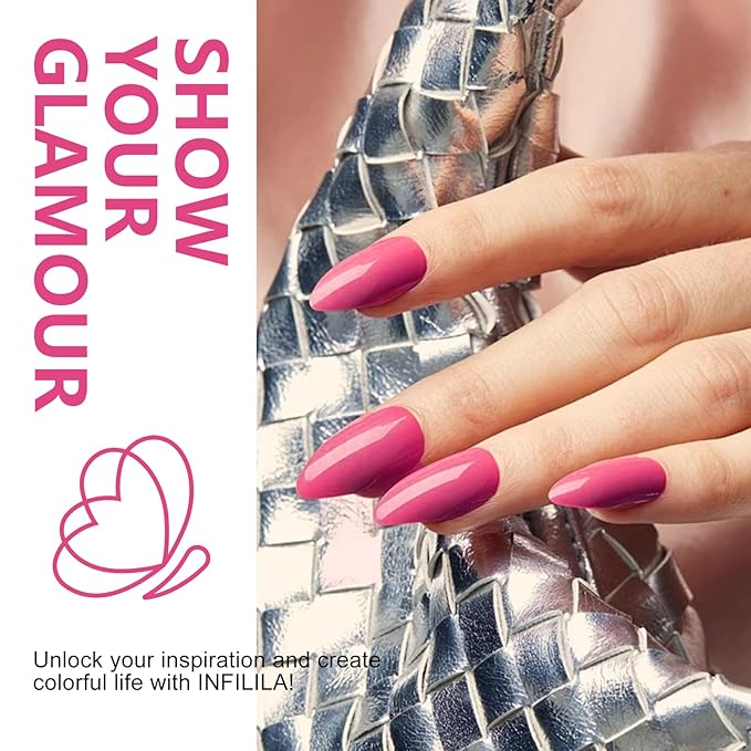 NXJ INFILILA Pink Gel Nail Polish, 15ml 0.51oz One-Stroke Coloring Light Pink Color, Hema Free Long Lasting High Gloss Soak Off UV Gel Polish Manicure Salon DIY for Girls SQ129