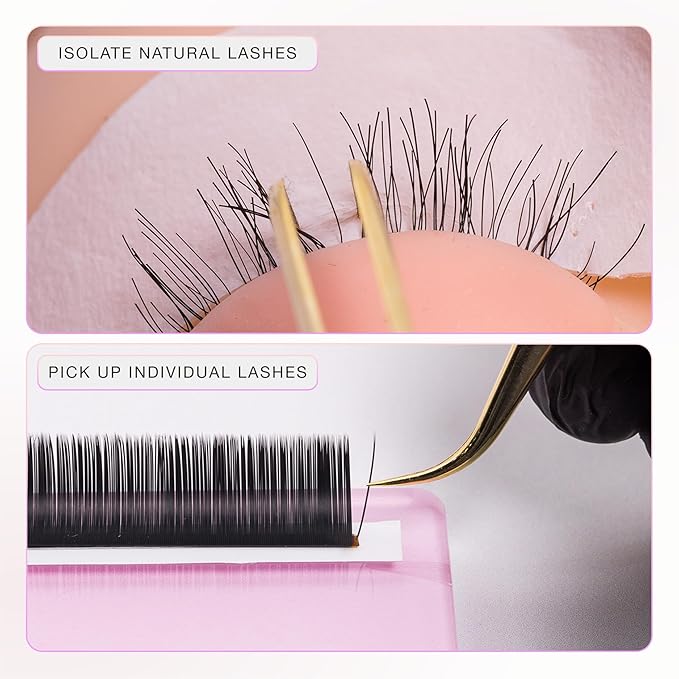 Curacoro Lash Tweezer - Professional & Precision Fiber Tip Grip Lash Tweezers for Eyelash Extensions, Multi Shapes & Purposes Tweezers for Volume, Isolation & Classic Lashes (Gold, Lashy and Classy)