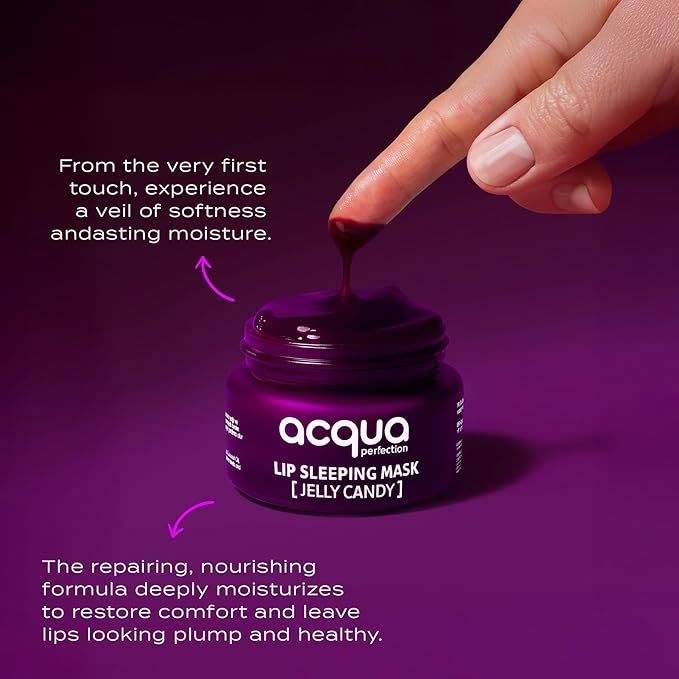 Lip Mask, Overnight Lip Treatment Enriched With Skin Softening Jelly Candy and Hydrating Shea Butter, Flaky Dry Lips