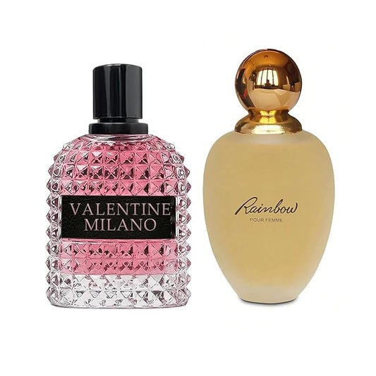 AFLUXE Women's Perfume Combo Set Milano Women&Rainbow Floral Fruity Fragrance Eau De Parfum Elegant 100ml Bottle Natural Spray Each for Daily Used