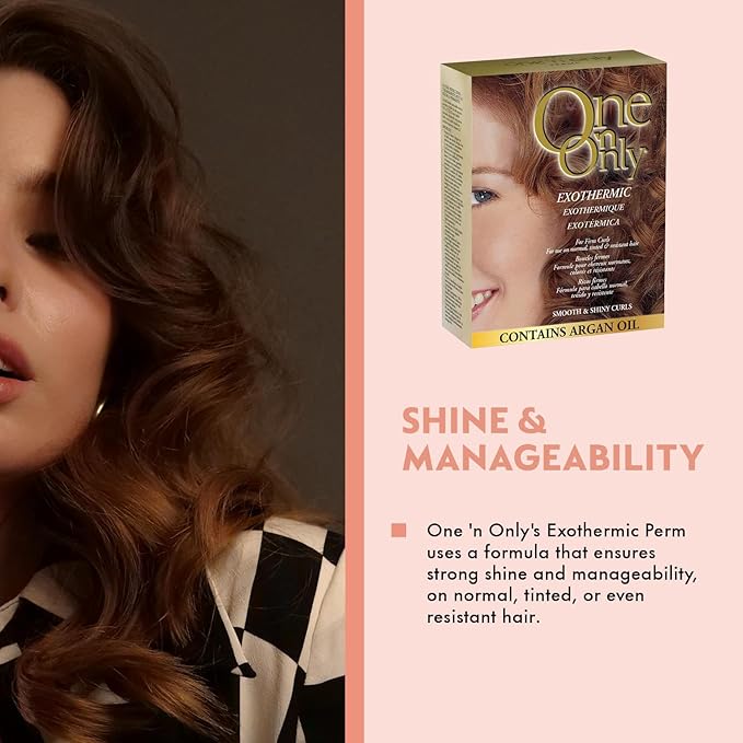 One 'N Only Exothermic Perm - At Home Hair Perm Kit with Argan Oil for Firm Curls - Self-Heating Formula for Comfort and Shine - Provides Manageability & Eliminates Odor (1 Kit)