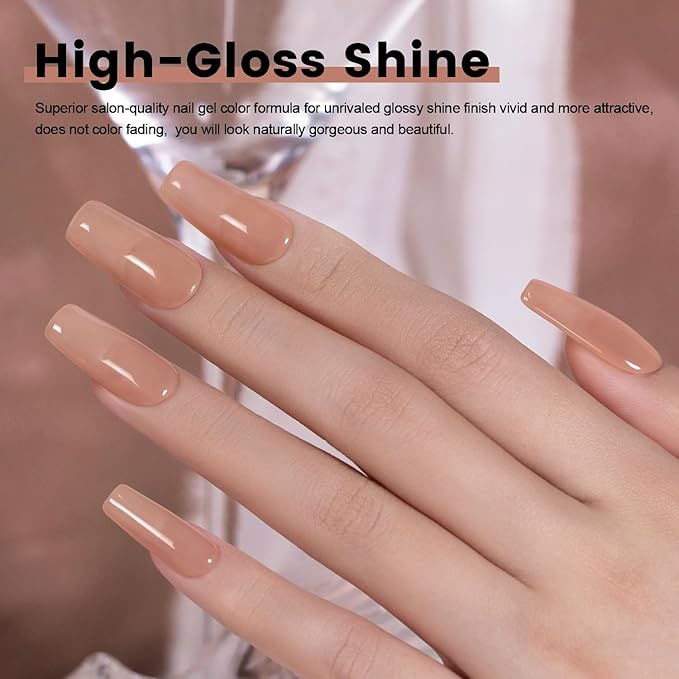 RARJSM Nude Gel Nail Polish Velvet Pink Neutral Skin Tone Sheer Jelly Gel Polish 1PC 15ml Single Bottle Cream Transparent Pink Nail Gelpolish Soak off UV LED Cured for Home Salon DIY Manicure