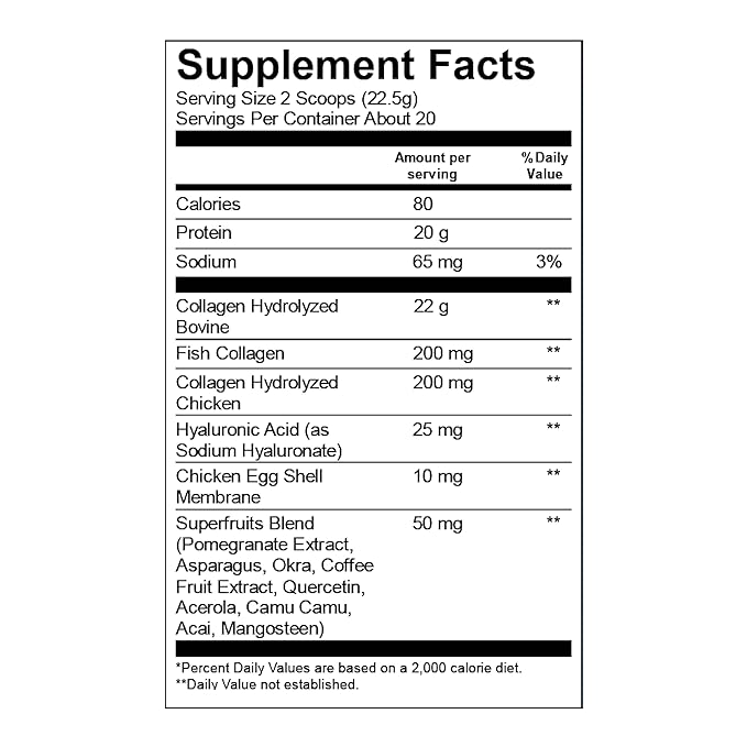 AMAXI Kathy Ireland Multi Collagen Protein Powder Peptides, Types I, II, III, V, X Unflavored, 20g Protein per Serving, Bovine, Chicken, 16 oz