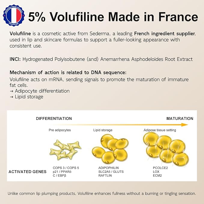 YouthVibe 5% Volufiline Lip Plumper, Nourishing & Anti Aging Over Time with Squalane, Shea Butter, Collagen, Peptide & PDRN - No Burning, No Tingling for Gentle Daily Plumping