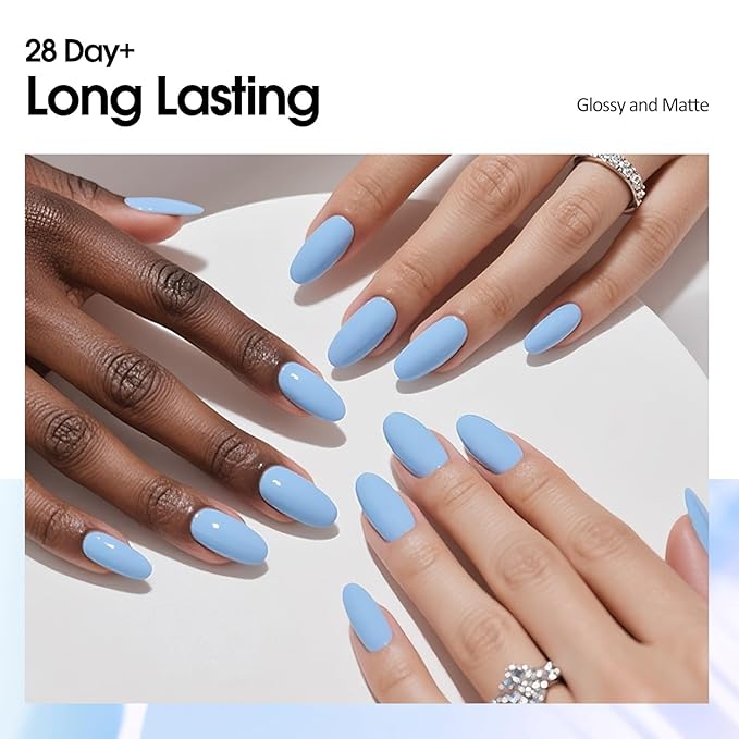 VENALISA Light Blue Gel Nail Polish, 1 Pcs Baby Blue Gel Polish Bright Pastel Color High Gloss Soak Off U V Nail Manicure Salon and DIY at Home Gifts for Women