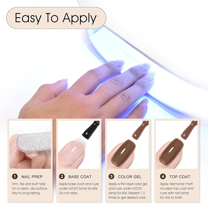 VENALISA Brown Gel Nail Polish - Dark Nude Hema-free Soak Off UV Gel for DIY Home Manicure and Salon Nail Art - For Girls and Women