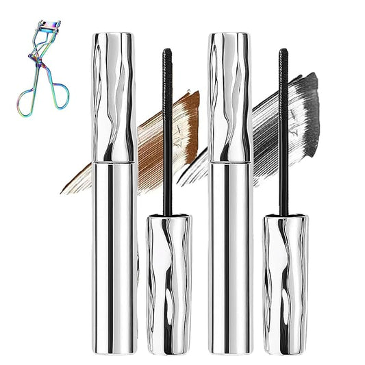Zkyo Steel Tube Eyelash Prime𝐫, Eyelash Primer,Tubular Eyelash Primer,WaterproofLong Curling Mascara,Natural And Non-Smudged, Hydrofix Fiber Mascara (Brown+Black)