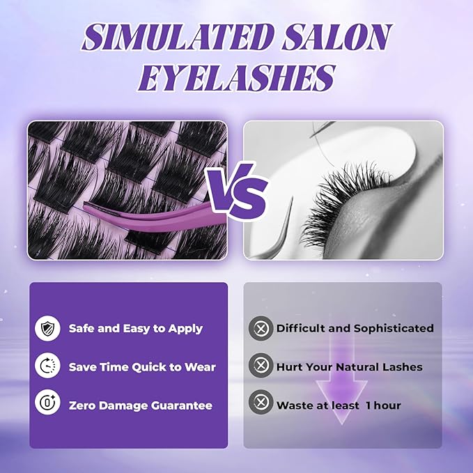 B&Q Manga Lash Clusters SalonSpike 02 10-18mm Mixed Fluffy Eyelash Clusters 120pcs Easily Achieve Salon-quality Lash Extension Results Perfect for Beginners to DIY at Home.(Lash-SalonSpike 02)