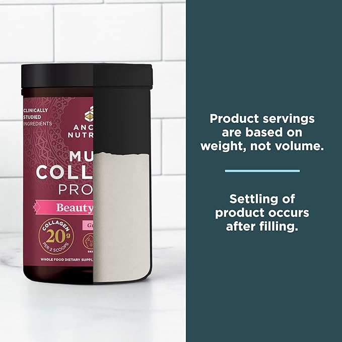Ancient Nutrition Collagen Powder Protein, Multi Collagen Protein Beauty Within, Guava Passionfruit, with Vitamin C, Hydrolyzed Collagen Peptides Supports Healthy Skin and Nails, 18.3oz
