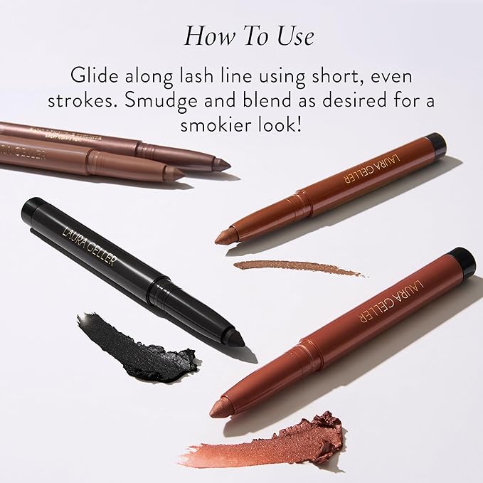 LAURA GELLER NEW YORK Kajal Longwear Kohl Eyeliner Pencil - Royal Quartz - Caffeine and Vitamin E - Smooth & Blendable Liner - Built-In Sharpener