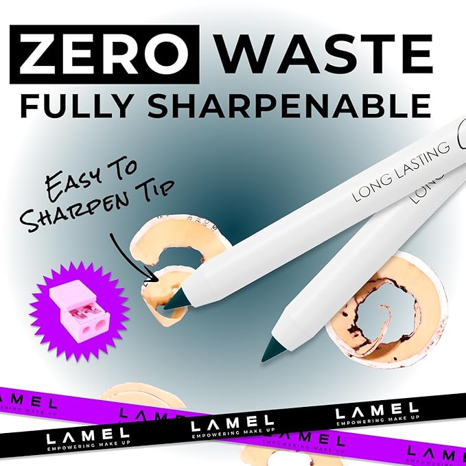 Lamel Emerald Eyeliner, Ultra Long Lasting Gel Eyeliner Pencil, Waterproof Eye Liner, Smudge Proof, Creamy Eye Pencil, Sweat Proof Makeup, Highly-Pigmented, Blue Green (409 Shade)