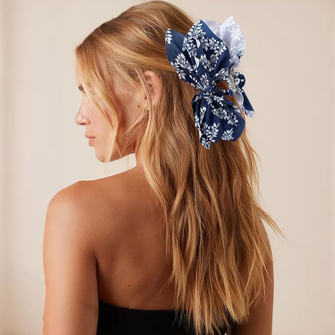 Bow Claw Hair Clips 2PCS Paisley Big Hair Bows for Women Butterfly Styling Large Hair Clips for Thick Hair for Girls Hair Accessories for Teens Gifts for Valentine's Day