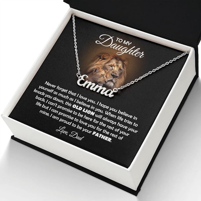To My Beautiful Daughter Necklace from Mom & Dad | Cubic Zirconia Pendant with Heartfelt Message Card & Gift Box | Daughter Birthday, Graduation, Christmas Jewelry Gift from Parents